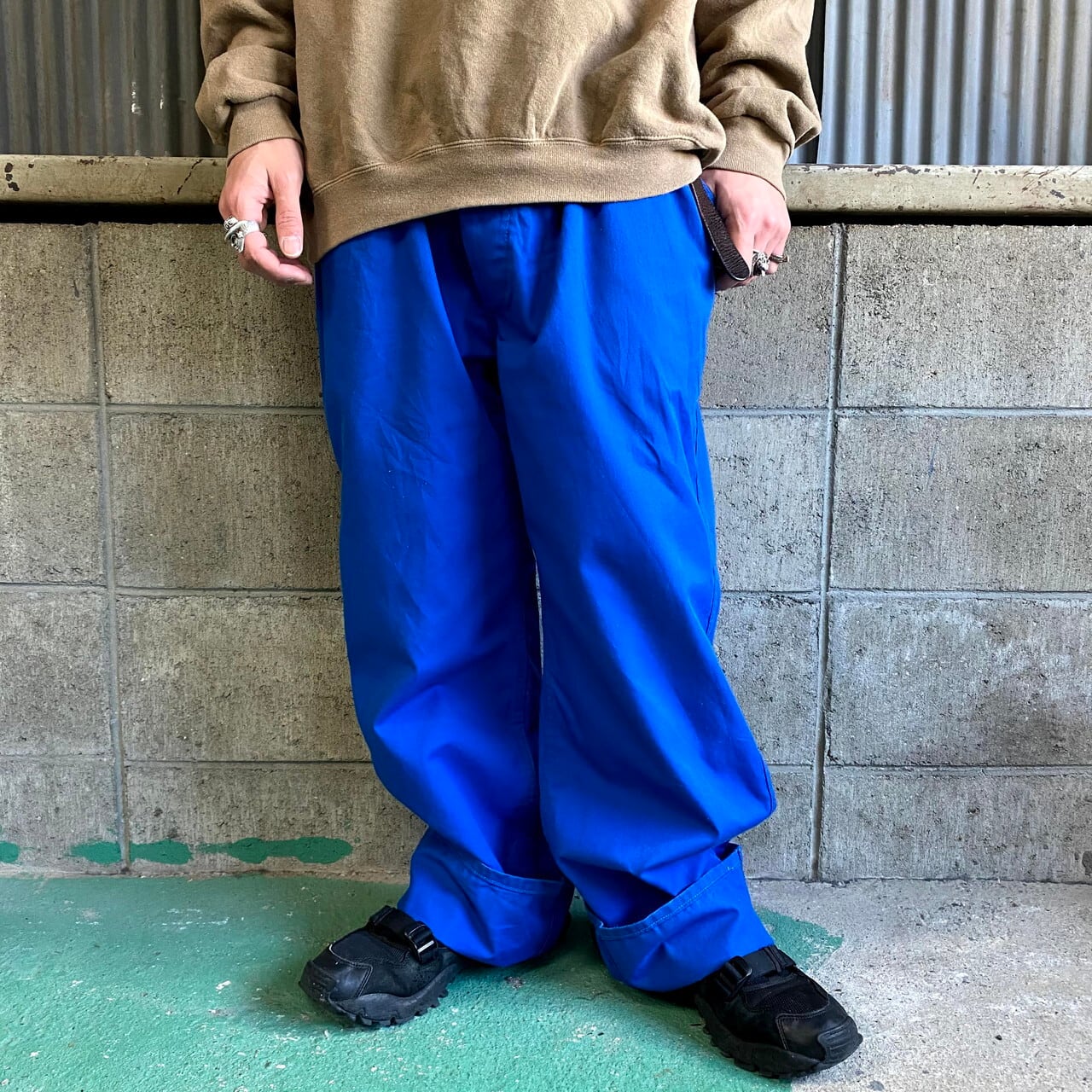 ビッグサイズ ポリエステル コットンツイル ユーロワークパンツ ブルー 青色 メンズw45 古着 フレンチワークパンツ カラーパンツ 大きいサイズ ワークパンツ Cave 古着屋 公式 古着通販サイト ビッグサイズ ポリエステル コットンツイル ユーロワークパンツ ブルー 青色 メンズw45 古着 フレンチワークパンツ カラーパンツ 大きいサイズ ワークパンツ Cave 古着屋 公式 古着通販サイト