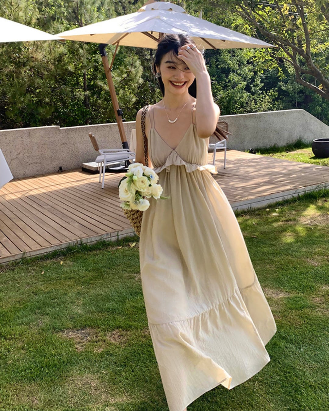 フリルキャミソールティアードワンピース S25264