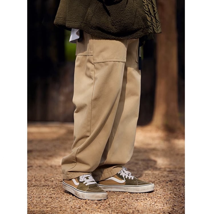 ★DESIGN POCKET STRAIGHT CASUAL WIDE PANTS　　　A0509