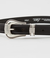 TORY LEATHER   / 1 inch "3 -Piece Silver Buckle Belt(BLACK×NICKEL)