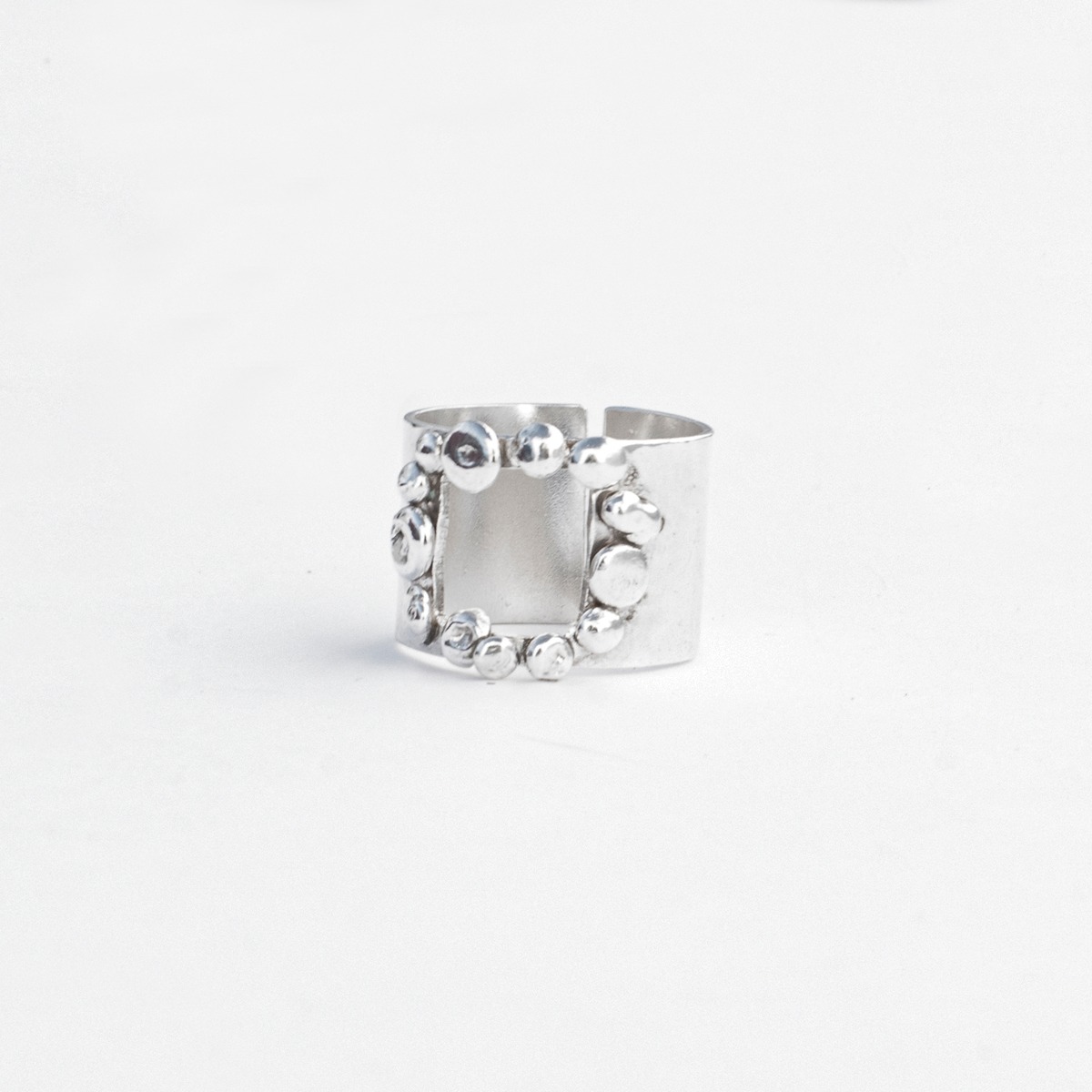 [R015]Silver 925 Square Dot Design ring | Feifei Xu