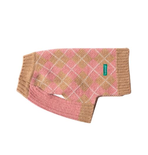 予約【andblank】Alpaca Argyle Knit (Rose)