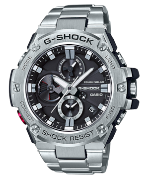 CASIO カシオ G-SHOCK ジーショック G-STEEL Gスチール GST-B100D-1A ブラック×シルバー Bluetooth搭載 タフネス クロノグラフ 腕時計 メンズ