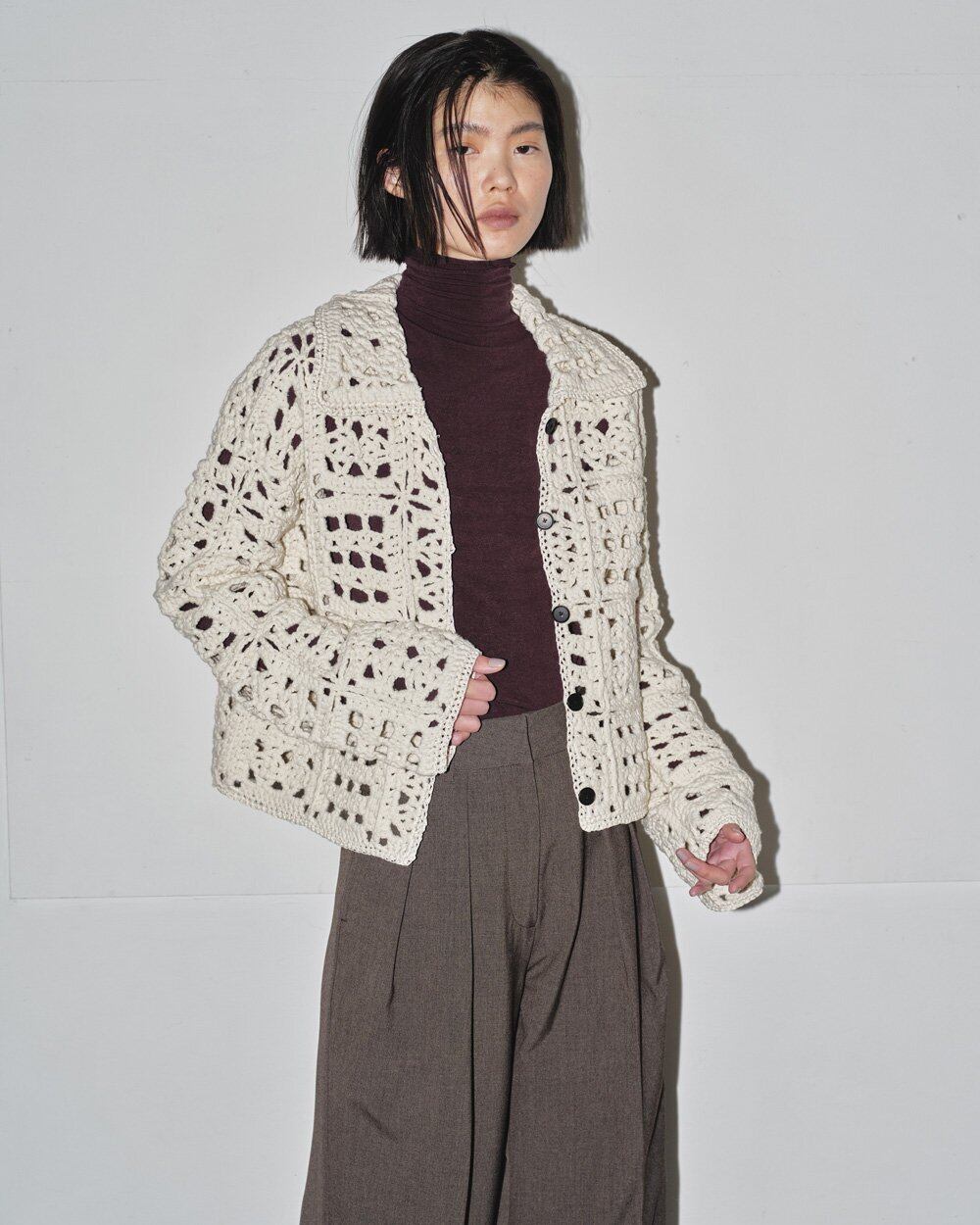 TODAYFUL Crochet Knit Shirts クロシェニットシャツ Ecru | planet3rd