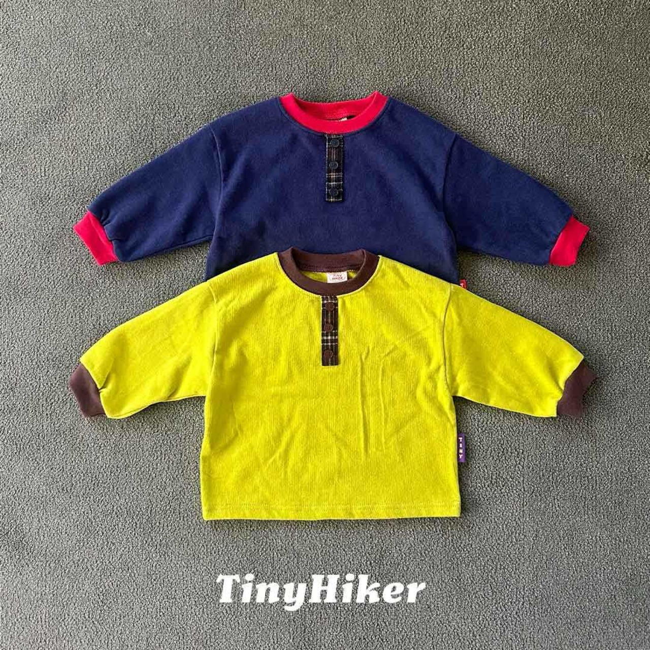 〖取寄〗韓国子供服 / 26winter / TinyHiker / トムソーヤヘンリーネックT / キッズ *XS~XL*