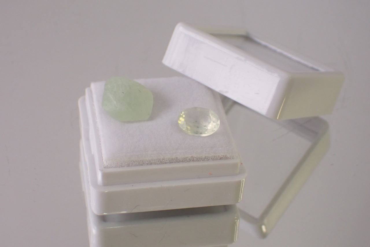 【原石セット】プレナイト　1.21ct/3.75ct　[D7-60]