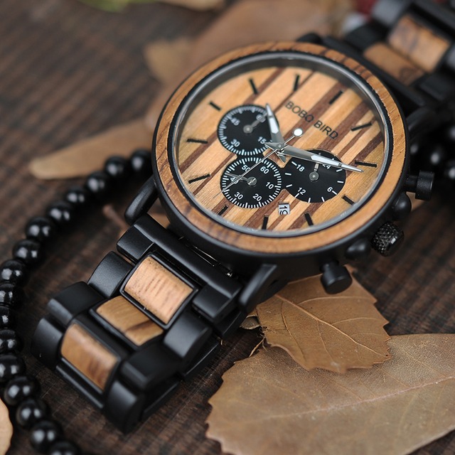 【TR0017】[3atm] Wooden watch - Coffee Vintage