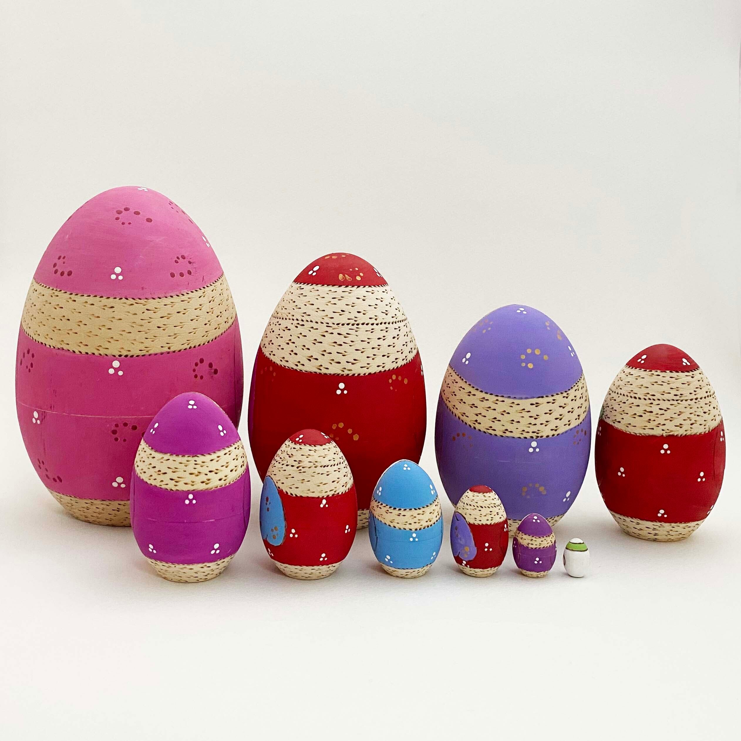 雪娘 焼ごて描彩マトリョーシカ（バラコヴォ産 / 10個組）