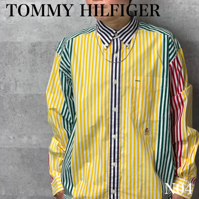 トミーヒルフィガー TOMMY HILFIGER ストライプ シャツ マルチカラー L □ N04 【USED】 | etc