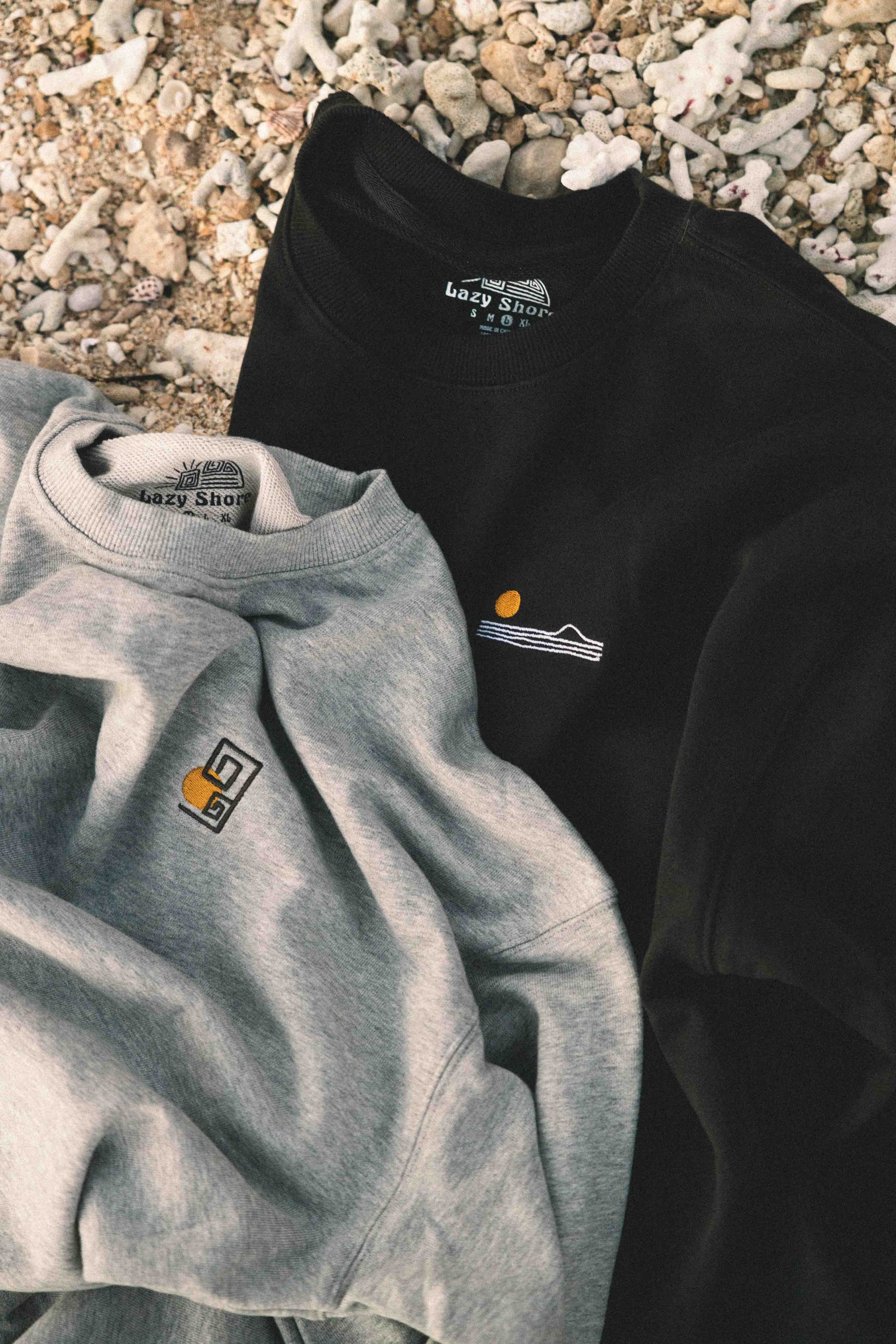 Sunrise Waves Sweat Dark Gray | Lazy Shore