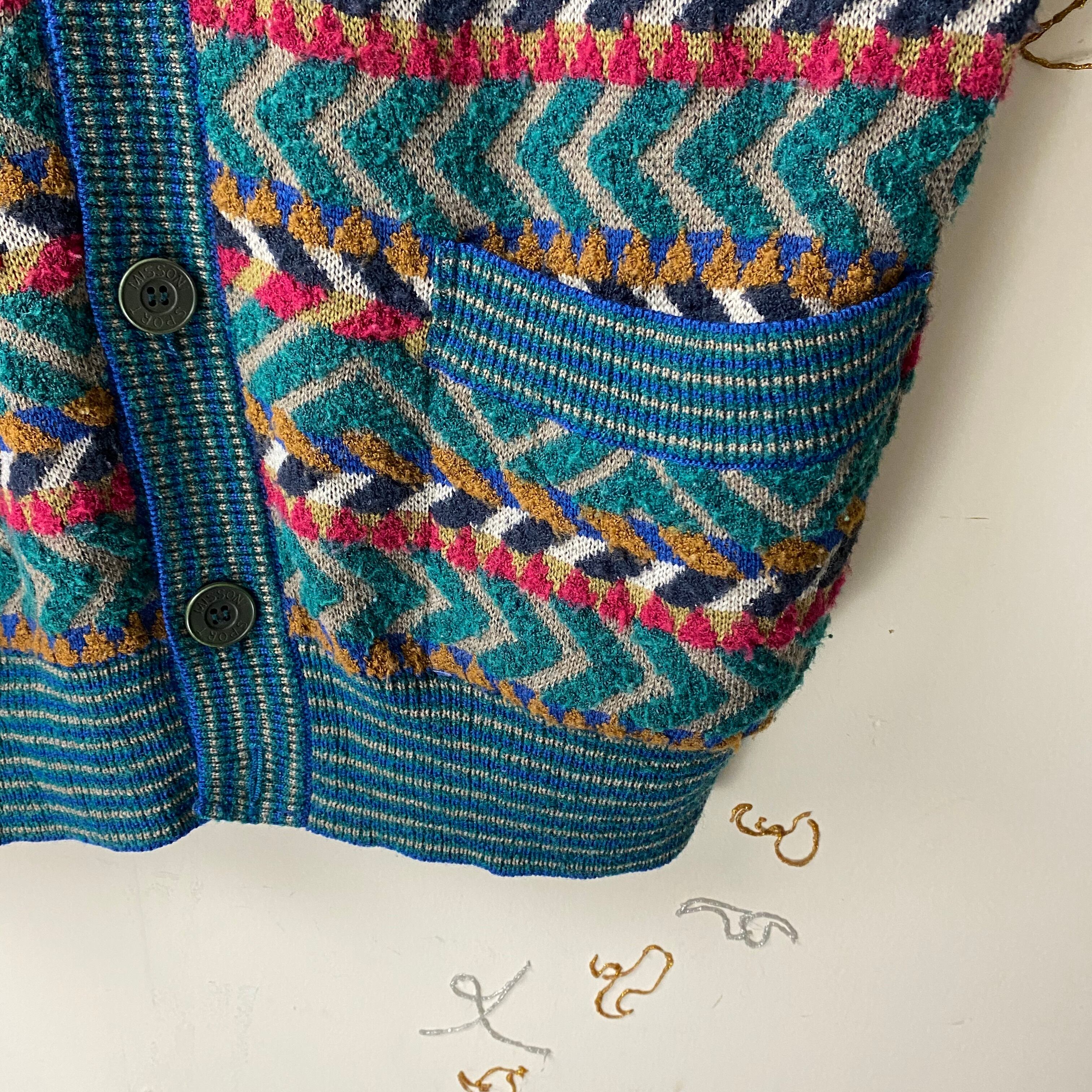 vintage MISSONI SPORT zig-zag pattern cardigan | NOIR ONLINE