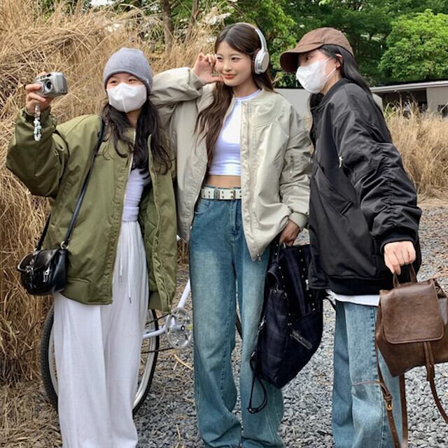 ジャケット レディース スタジャン シンプル 無地 カジュアル おしゃれ かっこいい オーバーシルエット 秋冬 カラバリ豊富 グリーン/ブラック/ベージュ/イエロー S/M/L/XL