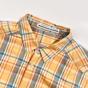Mademoiselle NON NON マドモアゼルノンノン チェック 半袖 シャツ /オレンジ イエロー系 レディース パパス