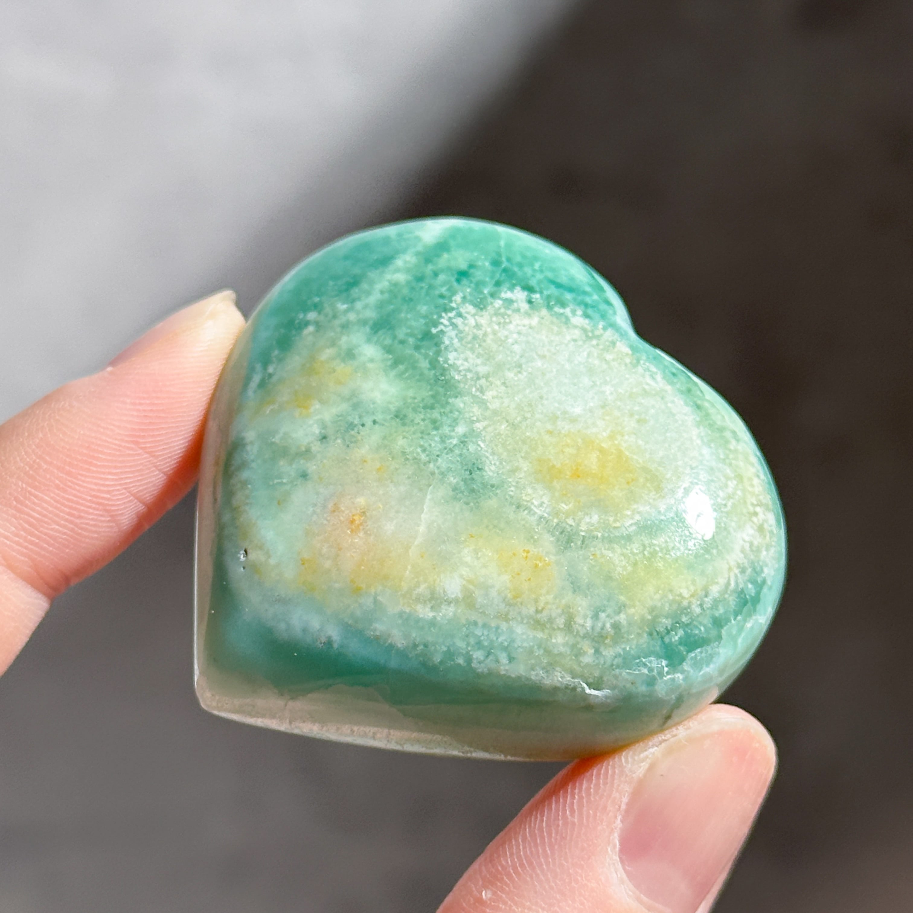 カリビアンブルーカルサイト ハート 43◇ Caribbian Blue Calcite