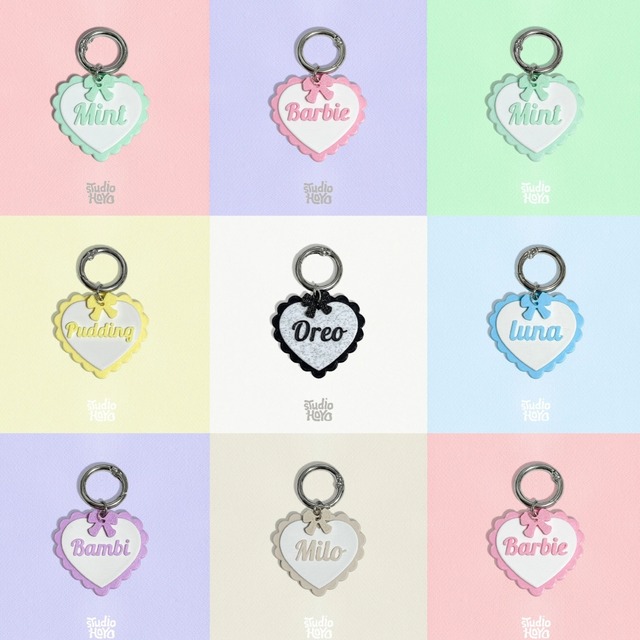 【予約】Lace Heart Name Tag〘 ネーム刺繍 〙