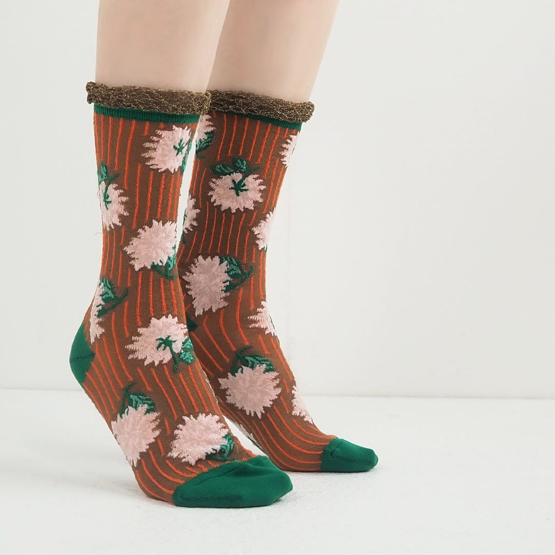 ハイゲージ クルー丈 ソックス 2026SS 1185 andeotte アンデオッテ