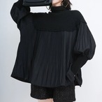 High-neck pleated knit sweater(ME013)