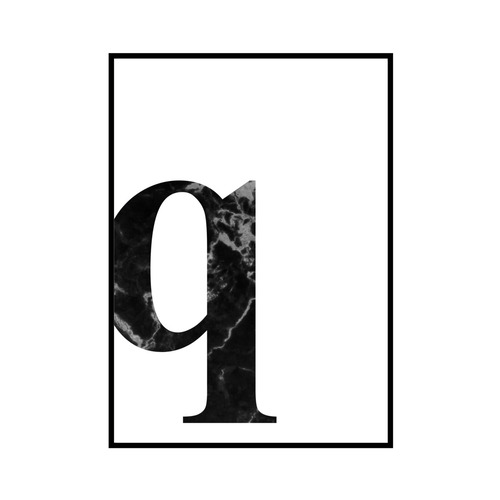 "q" 黒大理石 - Black marble - ALPHAシリーズ [SD-000544] A4サイズ ポスター単品