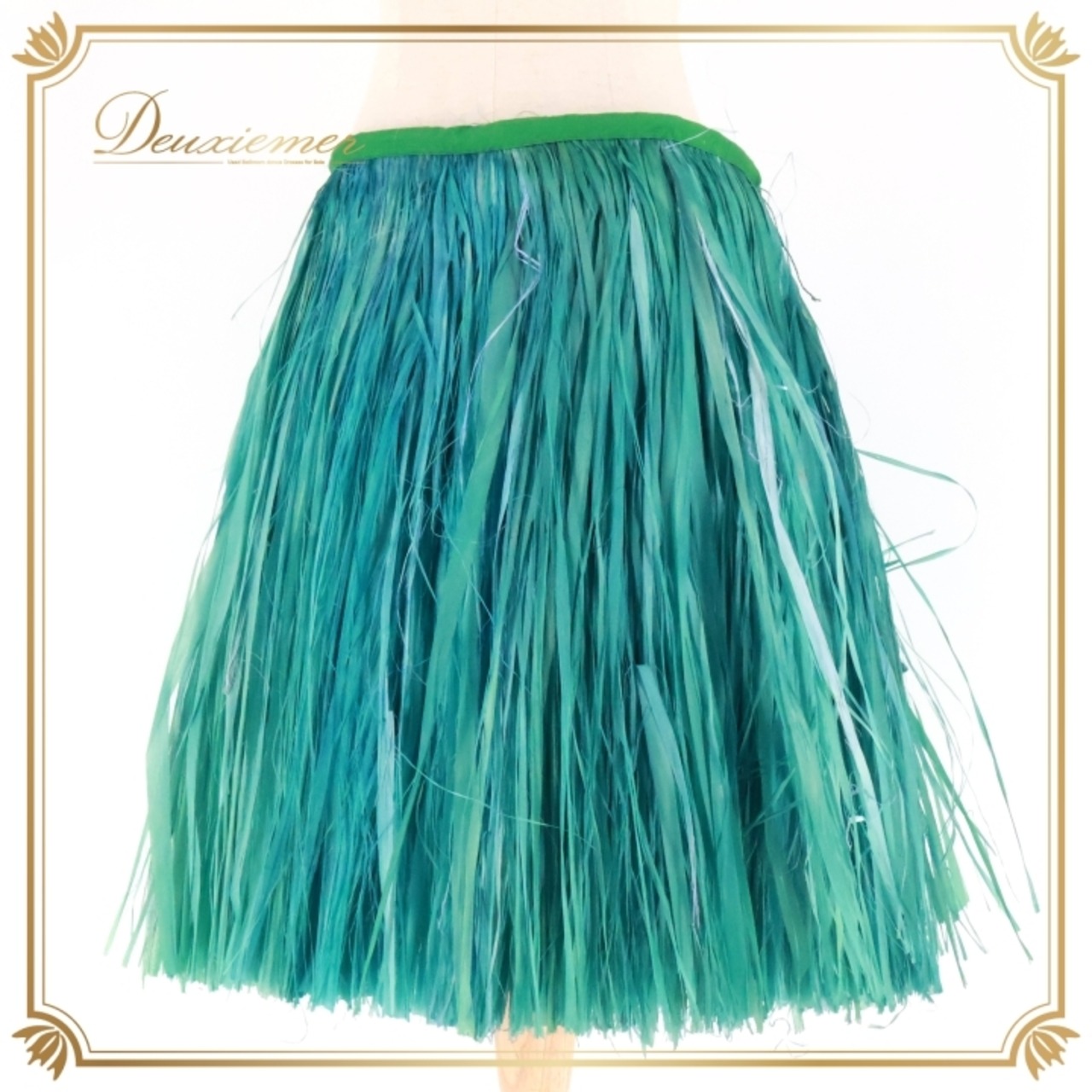 フラダンス 衣装 モレ グリーン系 腰みの ショート丈 スカート タヒチアン 緑 鮮やか ハワイアン アロハ フラ ダンス レッスン 練習 紐 タヒチアンダンス 踊り 衣装販売 ダンス衣装 おしゃれ スポーツ リゾート フェスティバル メンズ レディース フラダンス教室