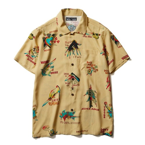 【SOFTMACHINE】ソフトマシーン BLADES SHIRTS S/S (BEIGE) 半袖シャツ
