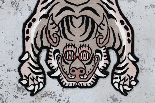 Tibetan Tiger Rug 《Mサイズ•ウール・オリジナル2・ナチュラルサンド309》チベタンタイガーラグ