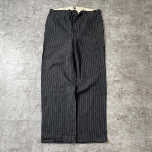 30-40s フレンチワーク ストライプ ブラックパンツ