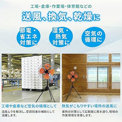 Amazon.co.jp限定】ナカトミ 45cm 業務用扇風機(工業扇) スタンド型