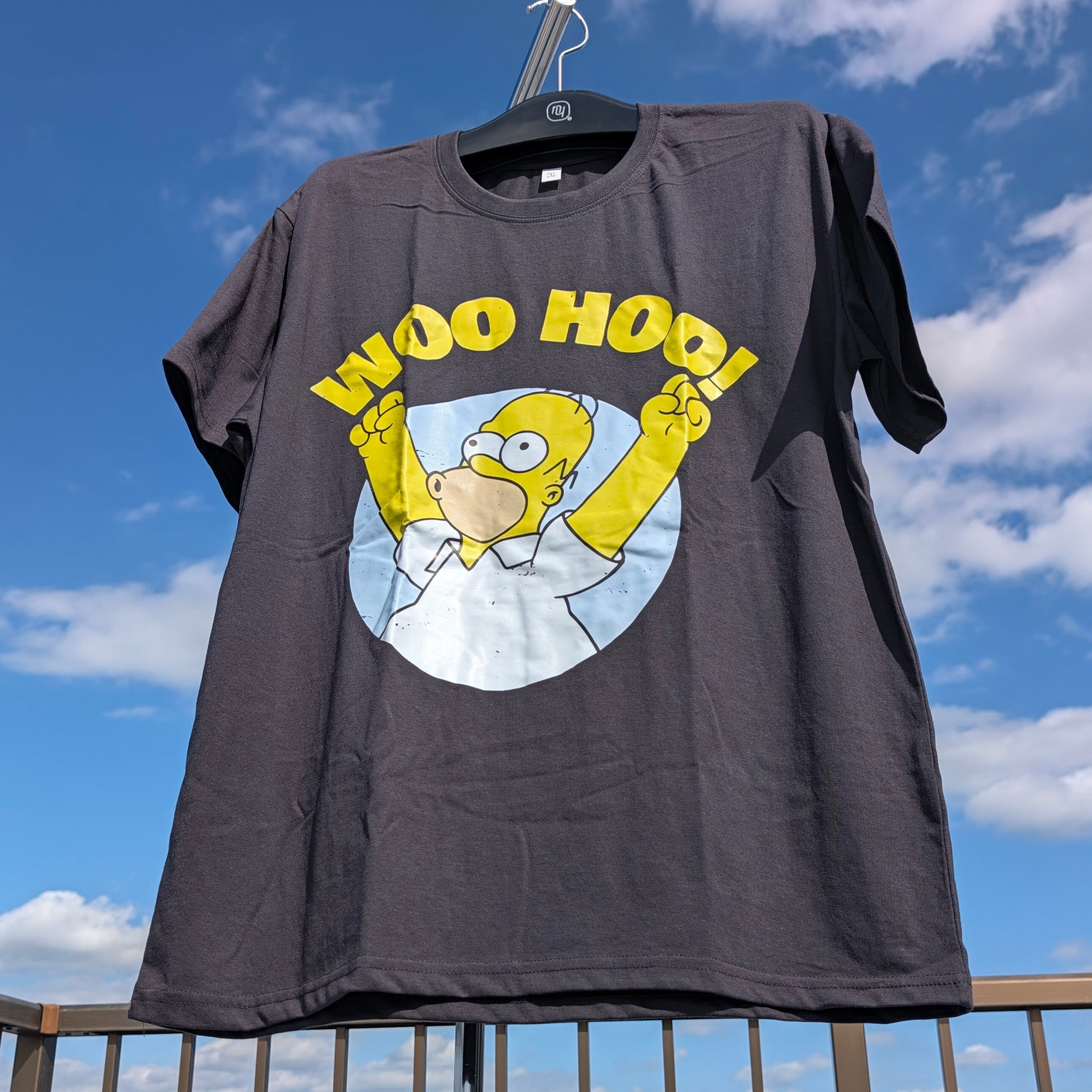 【 The Simpsons（ ザ・シンプソンズ ) 】『 WOO HOO! 』ホーマー呑気なテン上げTシャツ(笑)〚アメリカン雑貨 アメトイ〛