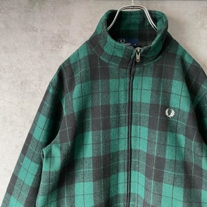 FRED PERRY wool check harrington jacket size M 配送B