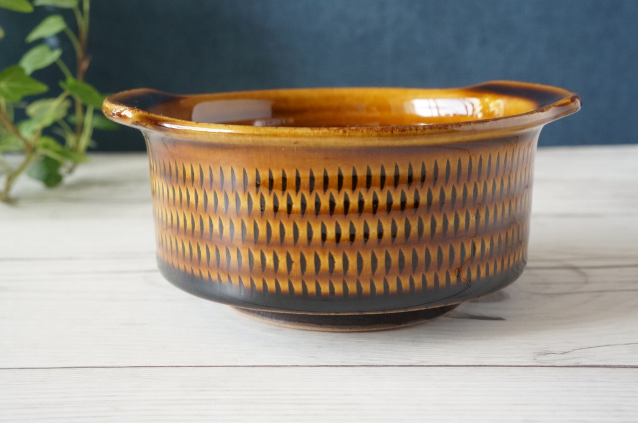 小石原焼　カネハ窯　グラタン皿　飴釉　M　 ⑦　 [23-368]