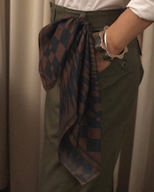 WV / Checkerboard Scarf - Black x Brown