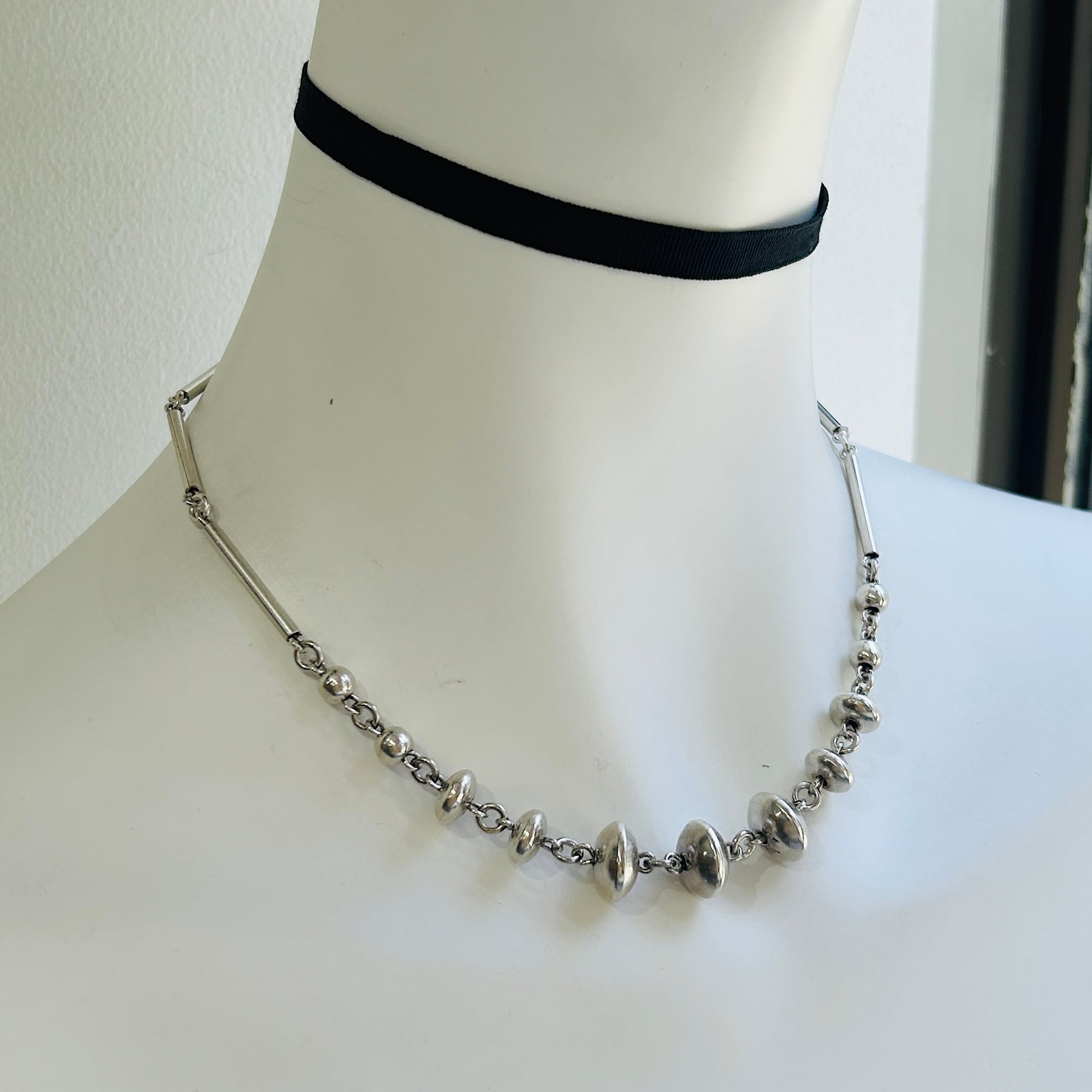 ヴィンテージ モダニストデザインネックレス シルバー925 メキシコ製 メキシカンジュエリー チェーンネックレス シルバー ヴィンテージ 現地