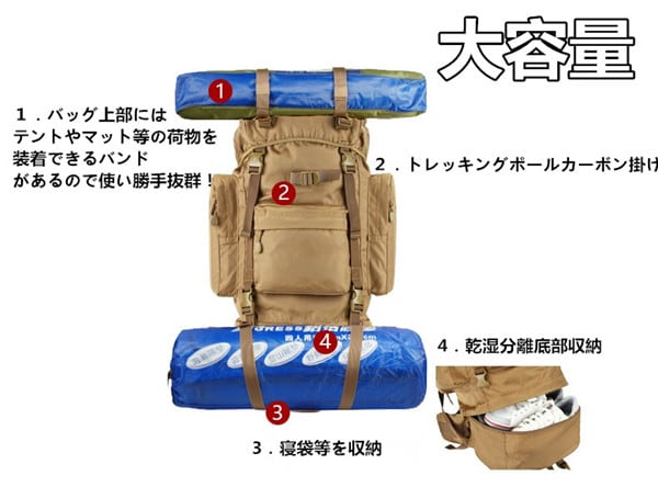 G4Free 登山リュック 45l 多機能バックパック 大容量 レインカバン付き アウトドア バッグ 防災 遠足 軽量 撥水 旅行 ハイキング 給水シ G4Free] 登山リュック 45l 多機能バックパック 大容量 レインカバン