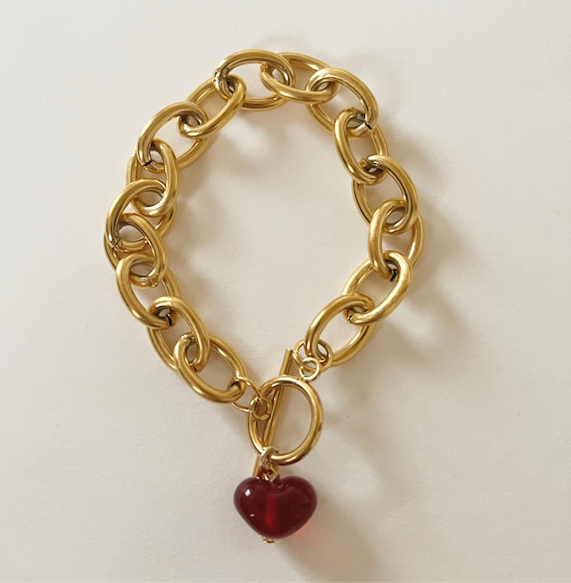 glass heart bracelet