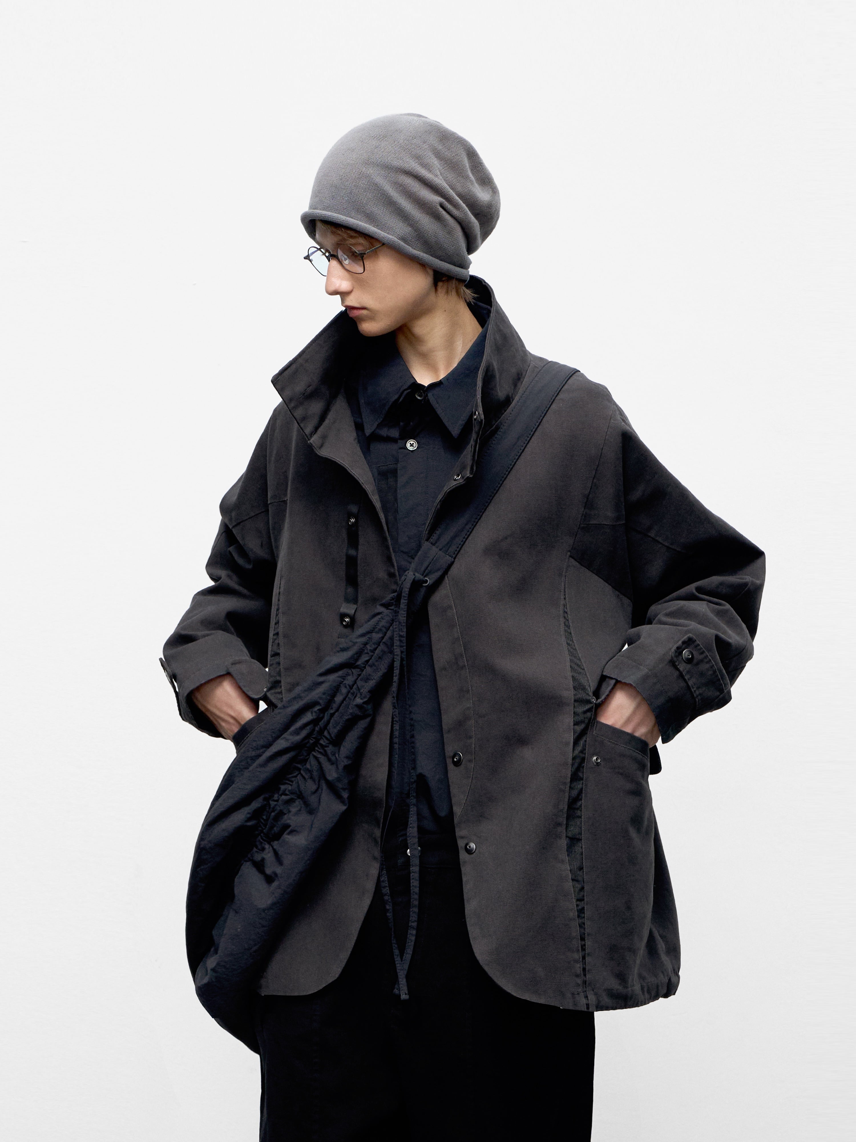 DECESOLO 25AW スタンドアカラー ウォッシュパッチワークジャケット