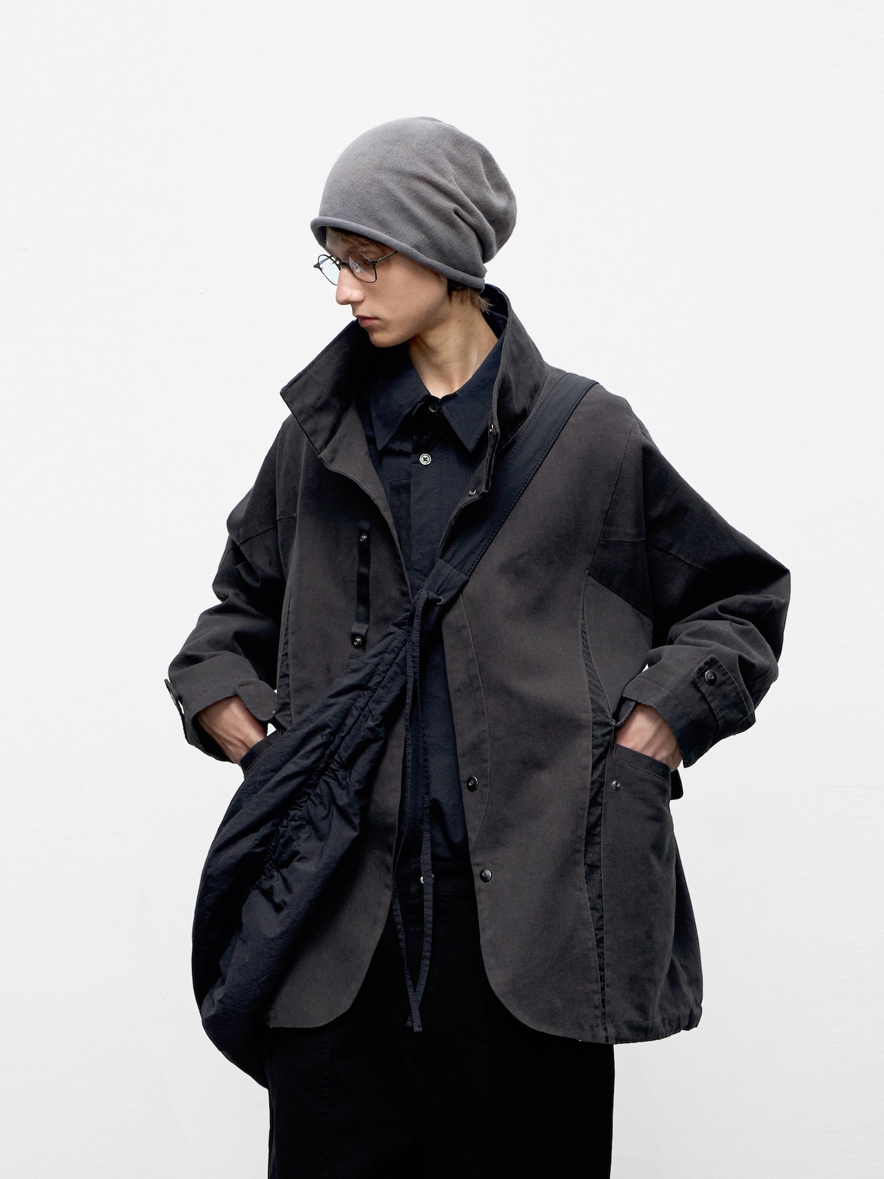 DECESOLO 25AW スタンドアカラー ウォッシュパッチワークジャケット