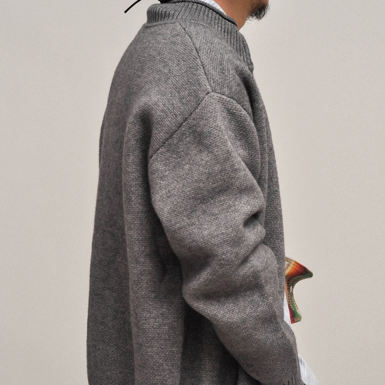 ハーフジップ スタンドネック ニットプルオーバー A1704 - 4