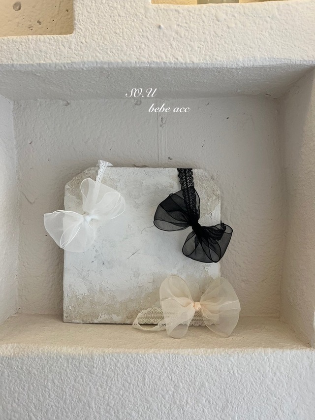 《再入荷》《即納》《SO.U》ciffon ribbon hairband