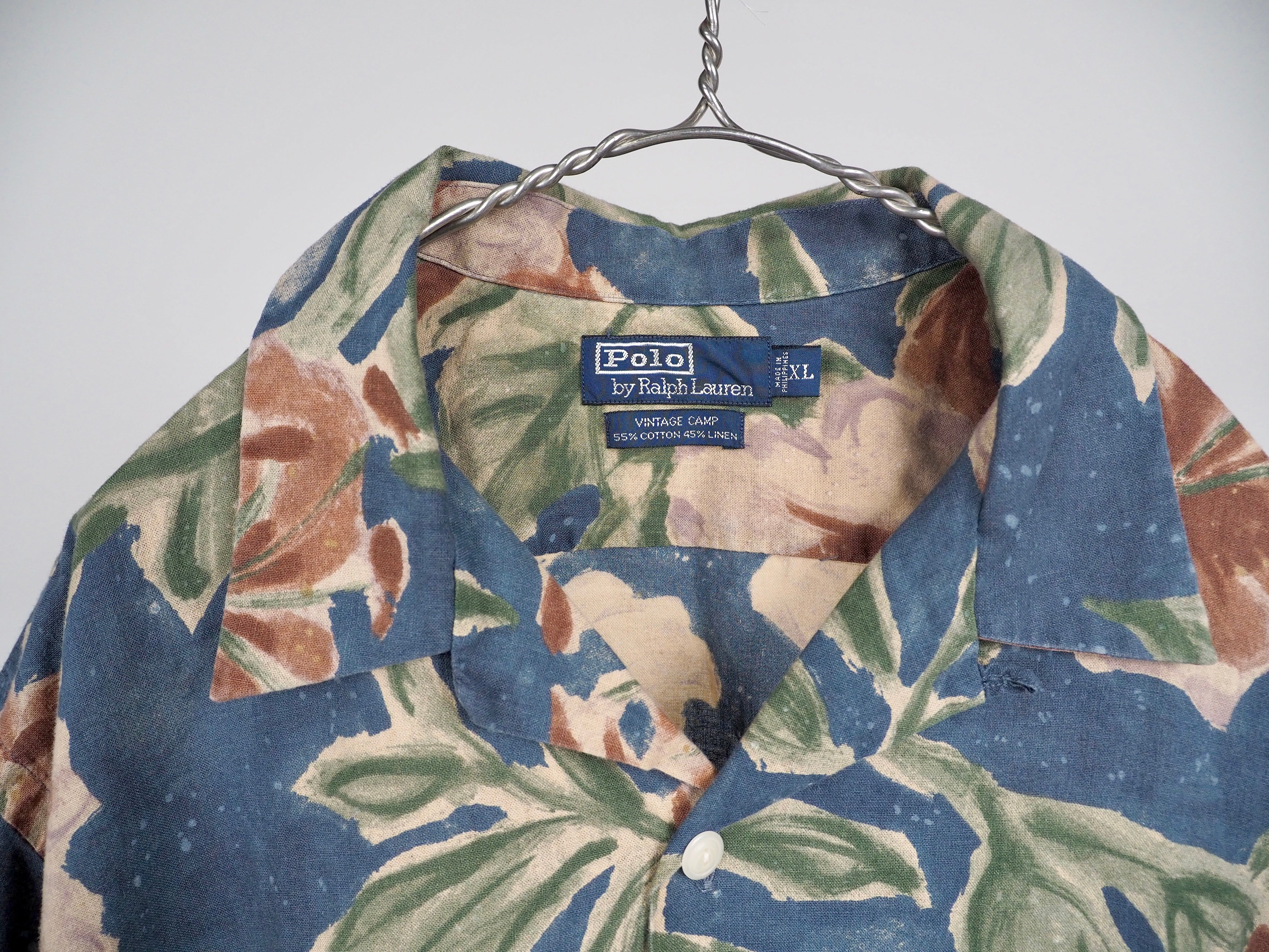 Polo by Ralph Lauren “VINTAGE CAMP” linen S/S shirt L | FESTINA