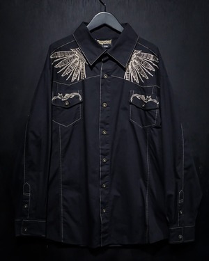 【WEAPON VINTAGE】Bling-Bling Embroidery Loose L/S Shirt