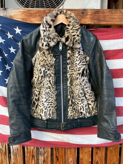 Vintage Leather Grizzly Jacket 再構築 熊ジャン オワジャン ヴィンテージ グリズリージャケット レザー ムートン 40s 50s ライダース 豹柄 レオパード