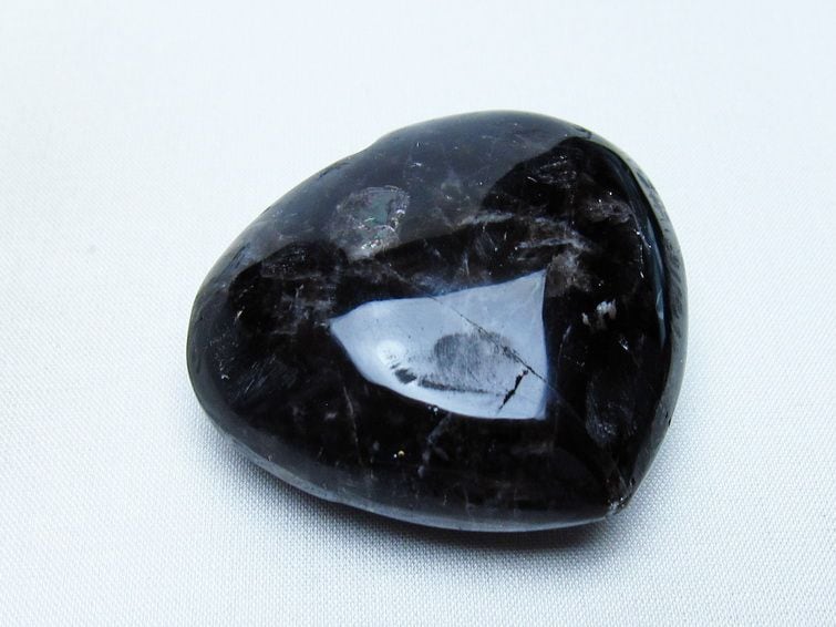 モリオン 置物 ハート 黒水晶 一点物 145-1928 | 天然石