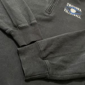 【SPORTTEK】ハーフジップ スウェット トレーナー Owatonna Volleyball ワンポイント 刺繍ロゴ 女子バレー L相当 US古着