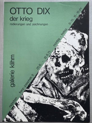 【ヴィンテージ Otto Dixオットー・ディクス "der Krieg" オリジナルシルクスクリーンポスター1971シート】