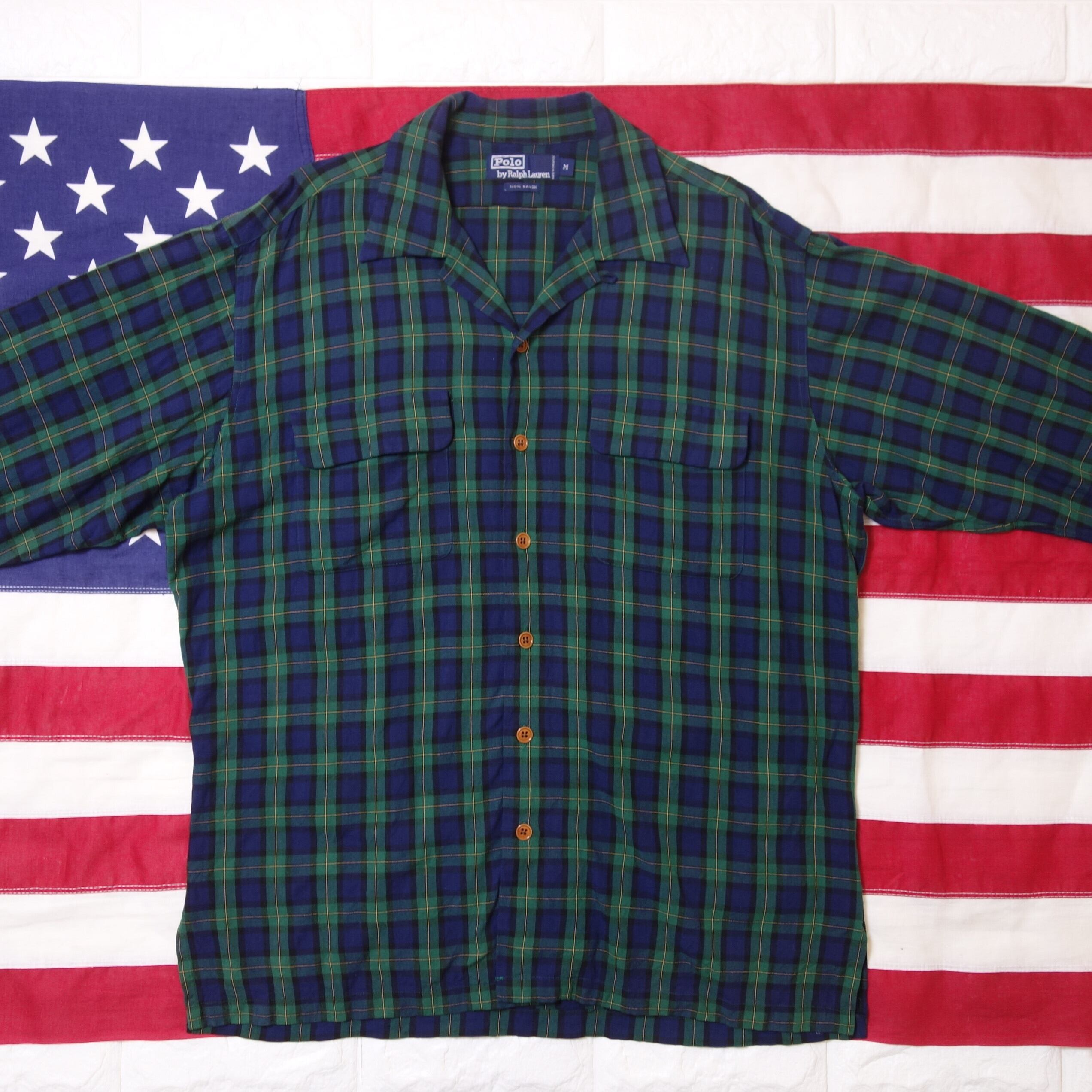 90s Polo Ralph Lauren Shirt RAYON 緑 チェック 90s Polo Ralph Lauren Shirt RAYON 緑 チェック 【公式通販】