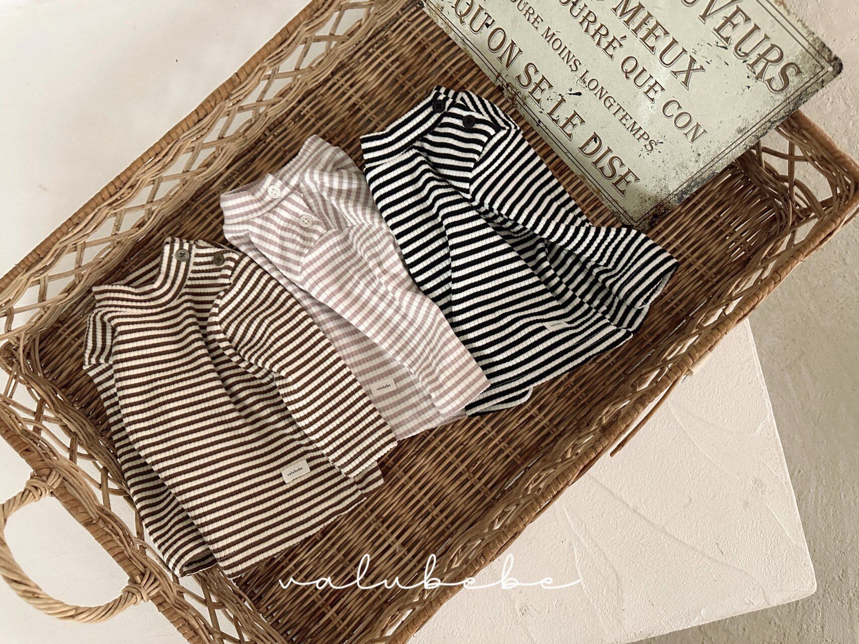 【予約】Stripe Half-neck Tee (Bebe, Kids)