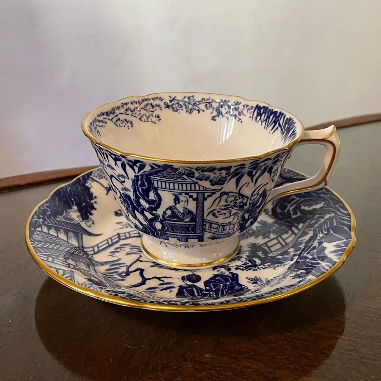 Vintage Royal Crown Derby | Blue and White Mikado | カップ＆ソーサ
