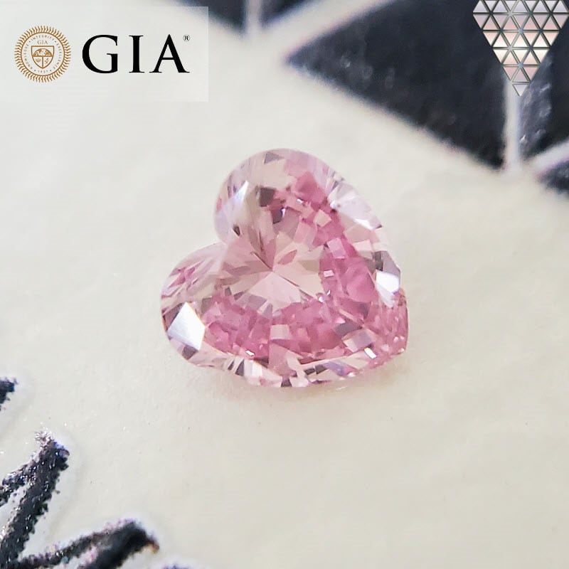 0.18 ct Fancy Purplish Pink SI1 GIA 天然 ファンシー インテンス パープリッシュ ピンク ダイヤモンド ハート  シェイプ | DIAMOND EXCHANGE FEDERATION