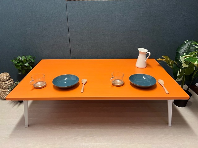 送料無料】 ローテーブル 長方形 120cm 70cm パイン オレンジ 