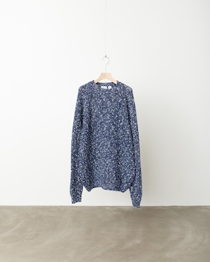 1990s vintage ramie × cotton mix melange knitted sweater